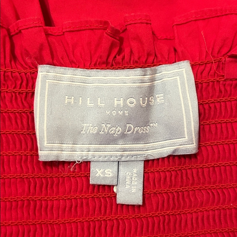 Hill House Home The Ellie Nap Dress Raspberry Red Poplin Size XS - Picture 13 of 14